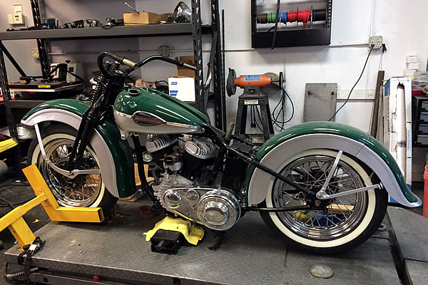 GreenVintageHarley